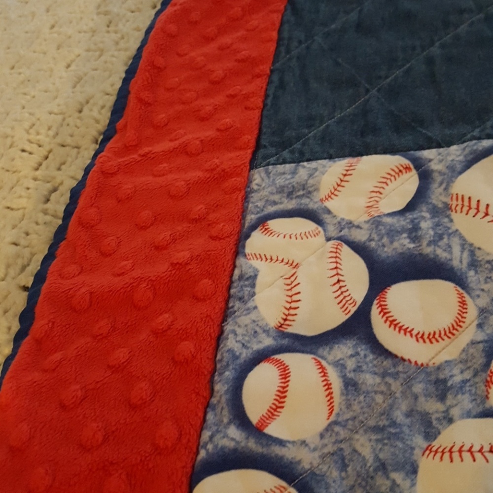 Child's Baseball Print Blanket/Mat. - Picture 5 of 8